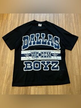 Dallas Vintage Style Heavyweight Oversized Cotton Graphic Tee - Black